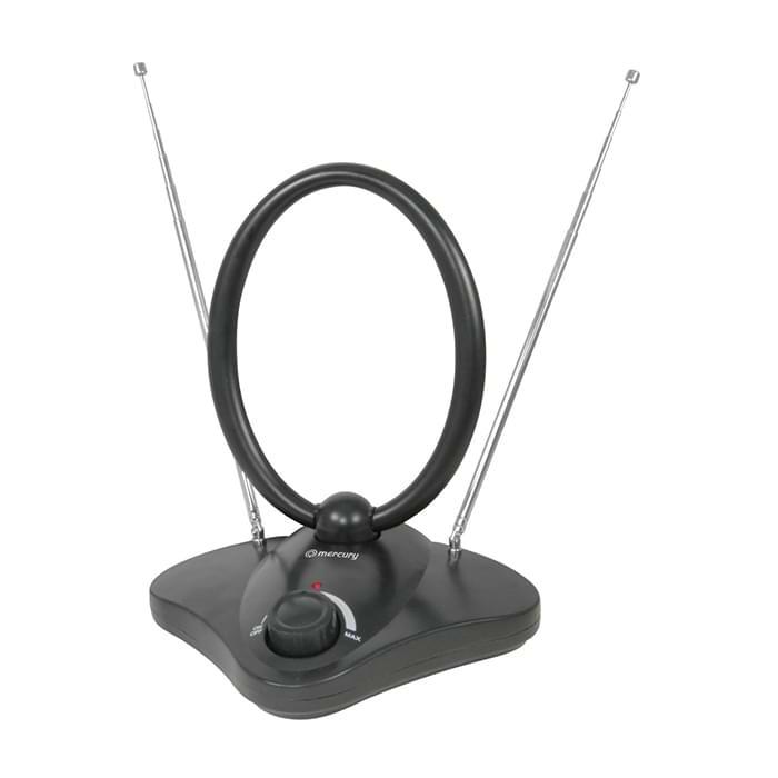Mercury Indoor HDTV Aerial with Adjustable Antennas, Loop Aerial, Telescopic Aerials, and Variable Gain Control
