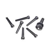 D'Addario Injected Molded Bridge Pins with End Pin Set, Ebony with Ivory Dot image