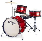 Stagg 3pc 16"JR DRSET+HW/Throne-Red image