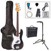 Encore Bass Guitar Outfit Left Handed Black image