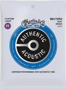 Martin Custom Light MA175PK3 Authentic Acoustic Guitar Strings Pack image