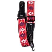 TGI Strap Woven Cotton Flowers  Stitch - Red