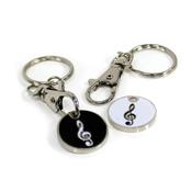 Keyring Trolley Token Treble Clef Black &amp; White