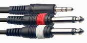 Stagg SYC1/MPSB2P E 1M/3FT Split MLD minST.PL-2PLG Cable image