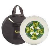 Koda Bodhran  12" X 3" Black - Celtic Cross Green With Bag &amp; Beater