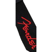 Fender 2 Black Poly Strap W/ Red Logo image