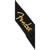 Fender 2 Black Poly Strap W/ Yellow Logo image
