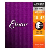 Elixir Nanoweb 12 String Light 11152 10-47 Acoustic Guitar Strings Bronze image