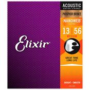 Elixir Nanoweb 16102 13-56 Medium Acoustic Guitar Strings Phosphor Bronze image