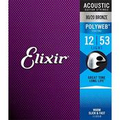 Elixir Polyweb Light 11050 Acoustic Guitar Strings Bronze image