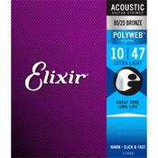 Elixir Polyweb Medium 11000 Acoustic Guitar Strings Phosphor Bronze image