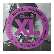 D'Addario EXL120-3D Super Light Electric Guitar String 3-Pack image