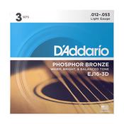 D'Addario EJ16-3D Light Acoustic Guitar Strings Phosphor Bronze image