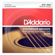 D'Addario EJ39 12 String Acoustic Guitar Strings Phosphor Bronze