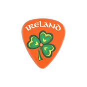 Ireland Shamrock Plastic Plectrum Green On Orange Medium Gauge image