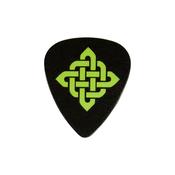 Knotwork Plastic Plectrum Green On Black Medium Gauge image