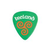 Ireland Triscle Plastic Plectrum Orange On Green Medium Gauge