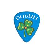 Dublin Shamrock Plastic Plectrum Blue Medium Gauge image