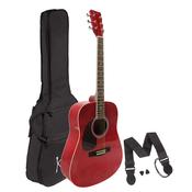 Koda 4/4 Left Handed Acoustic Guitar Pack - Red