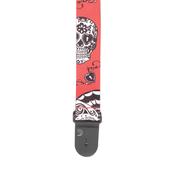 D'Addario Polyester Guitar Straps Red Sugar Skulls image