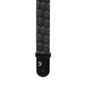 D'Addario Woven Guitar Strap Skulls Black Tubular image