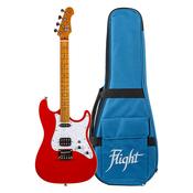 Flight Pathfinder Baritone Electric Ukulele - Red image