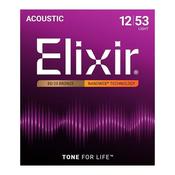 Elixir 3 Pack 11052 Acoustic Guitar String Nanoweb 80/20 Light 12-53 image