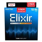 Elixir (3 Pack 12052) Electric Guitar String Nanoweb  Light 10-46 image