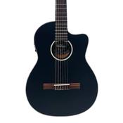 Vintage Santos Slim Body Electro Acoustic Guitar Black image