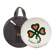 Koda Bodhran 12”x3” Black - Ireland Shamrock with Bag &amp; Beater image