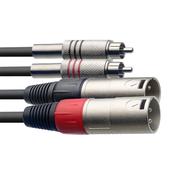 Stagg 60CM/2FT Twin Cable RCAm-XLRm image