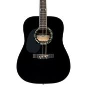 Stagg 4/4 Dreadnought Left Hand Acoustic Guitar Black image