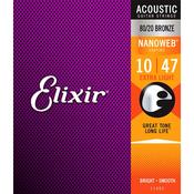 Elixir 11002 Nanoweb Extra Light 80/20 Acoustic Guitar String image