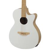 Applause Acoustic Guitar Jump Bamboo OM Cut Electro White Top image