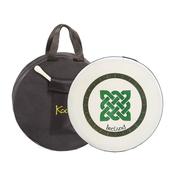 Koda Bodhran  14" X 3" Black - Green Square Celtic Knot With Bag &amp; Beater image