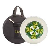 Koda Bodhran  16" X 4" Black - Celtic Cross Green With Bag &amp; Beater image