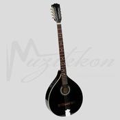 Traditional Irish Bouzouki With EQ, 8 Strings Black Gloss Maple Body with Spruce Top image