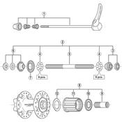 FH-M756-A complete hub axle, 146 mm