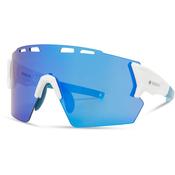 Stealth Gloss White Sunglasses - Blue Mirror Lens image