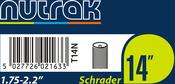 14 x 1.75 - 2.125 inch Schrader inner tube