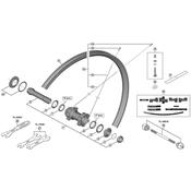 WH-MT600-TL-F15-29 complete hub axle, 100 mm