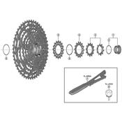CS-M9100 sprocket wheel, 10T and 12T