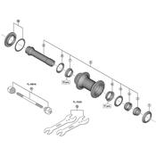 HB-M9110 complete hub axle, 100 mm