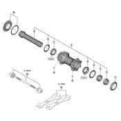 HB-M9110-B complete hub axle, 110 mm