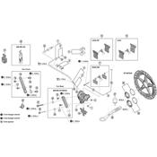 BR-M7110 pad axle and snap retainer