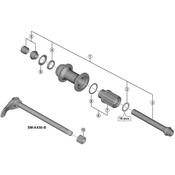 FH-MT400-B complete hub axle, 148 mm