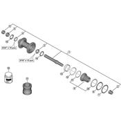 FH-M7130-B complete hub axle, 157 mm