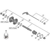 FH-MT500 complete hub axle, 146 mm