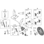 BR-R9170 pad axle and snap retainer