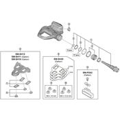 PD-R9100 pedal axle assembly, left hand, 4 mm long